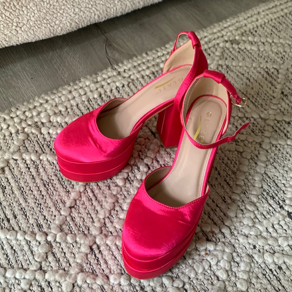 Hot pink platforms sz6